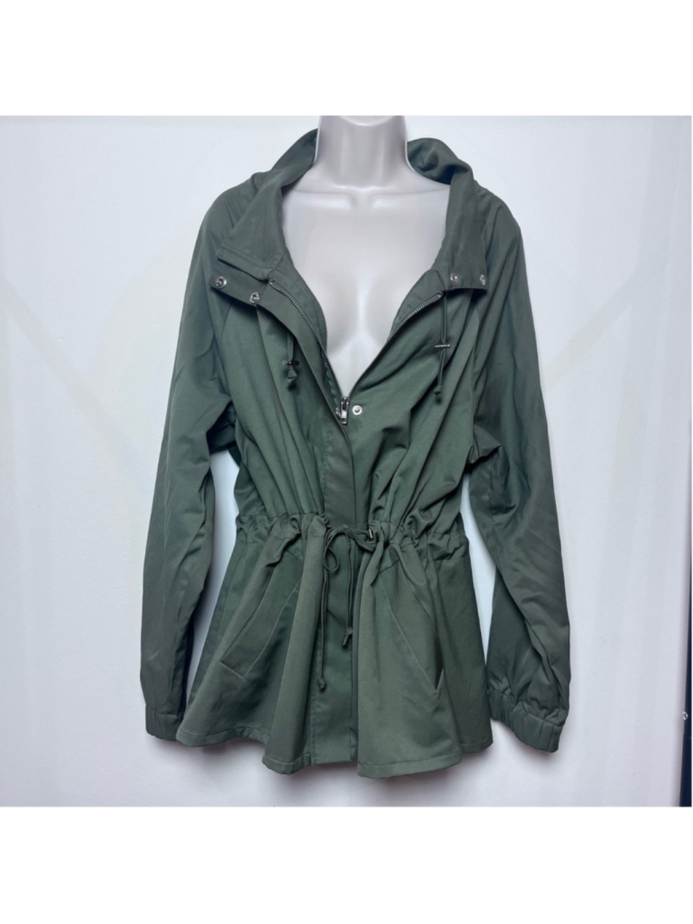 Olive Trench Coat Jacket Elizabeth and James Utility Capsule Staple Boho Outdoor